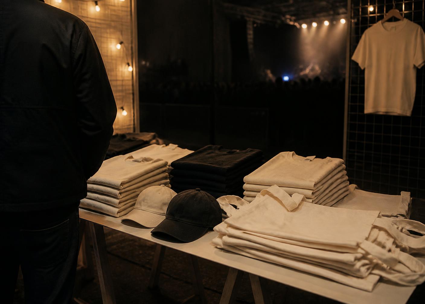 Folded tour merchandise and accessories
